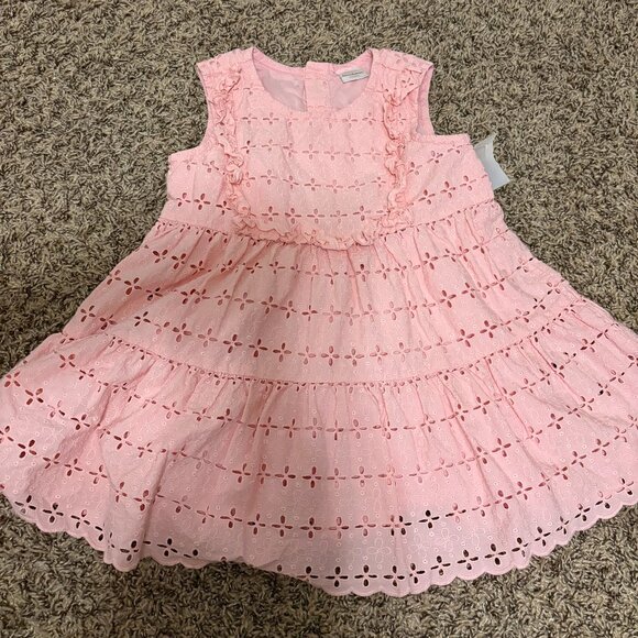 Hanna Andersson Other - Hanna Andersson Airy Eyelet Top 8 130 CM Sleeveless Pastel Lace Happy Pink